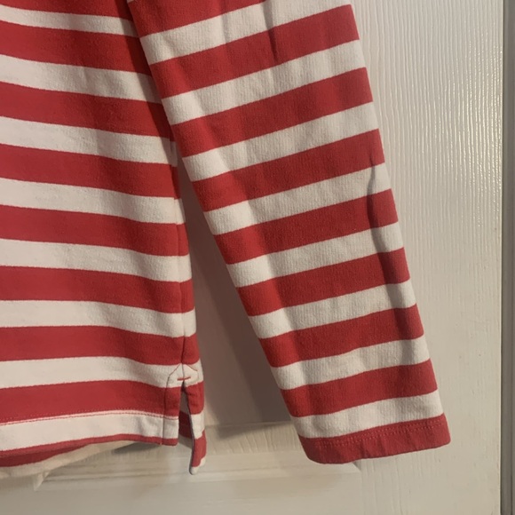 L.L.Bean Rugby Henley Women’s Medium Pullover red blue stripes shirt - Picture 4 of 10
